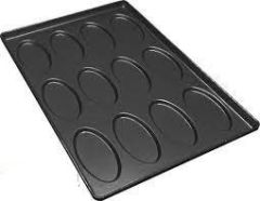 Oval Sandviç Tavası Teflon Kaplamalı 12 Göz 50x74 cm