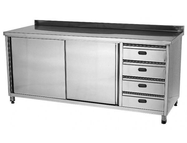 Çalışma Tezgahı Çekmeceli-Sürgü Dolaplı 120x60x85 cm