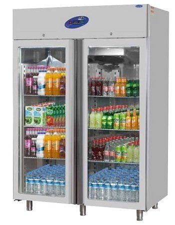 Dik Tip Buzdolabı Camlı Çift Kapılı Gastronom Seri 80'lik