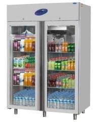 Dik Tip Buzdolabı Camlı Çift Kapılı Gastronom Seri 80'lik