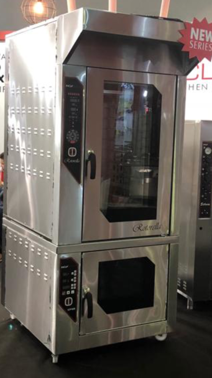 Konveksiyonlu Fırın Döner Sistemli Buharlı 10 Katlı Dijital Elektrik Isıtmalı Mayalandırmalı