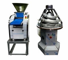 Hamur Kesme Tartma Kestart ve Yuvarlama Konik Makinesi Mini Seri 2'li Set