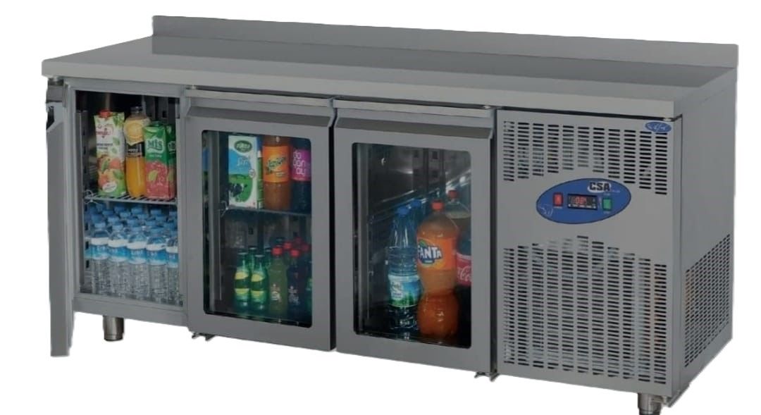 Tezğah Tipi 70 Cm Cam Kapılı Buzdolabı (2 KAPILI )