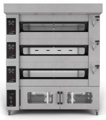 Baklava Ekmek Fırını Taş Tabanlı 85x65 cm Dijital 3 Katlı Elektrikli Kombine Set